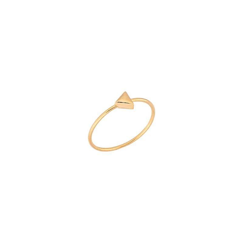 Anel Triângulo Liso Essencial Banhado Em Ouro 18k