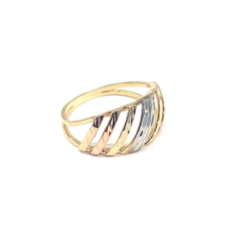 Anel Vazado Mix Cores Essencial Banhado Em Ouro 18k