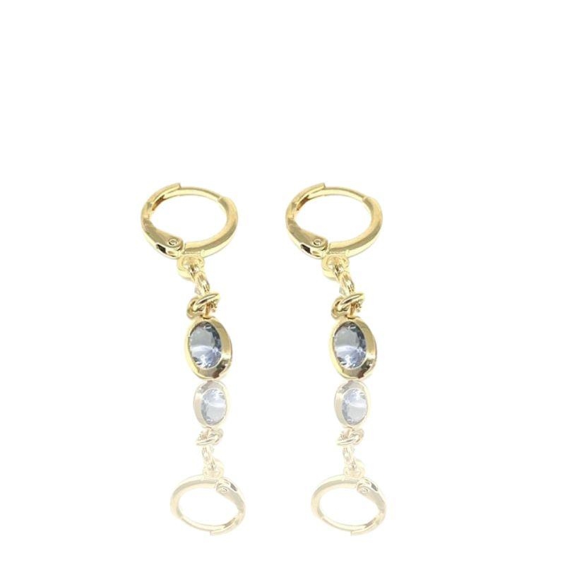 Brinco Argola Zirconia Cristal Banho Ouro 18k Semijoia