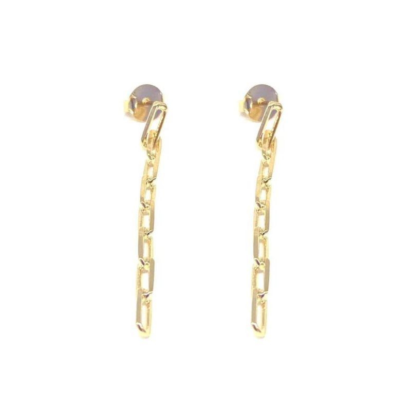 Brinco Corrente Elos Banho Ouro 18k Semijoia