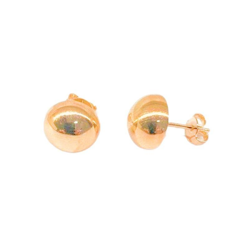 Brinco Liso Esfera Banho Ouro 18k Semijoia