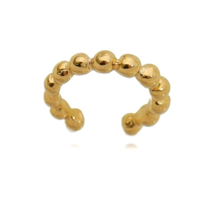 Brinco Piercing de Bolinhas -Fake Banho Ouro 18k Semijoia
