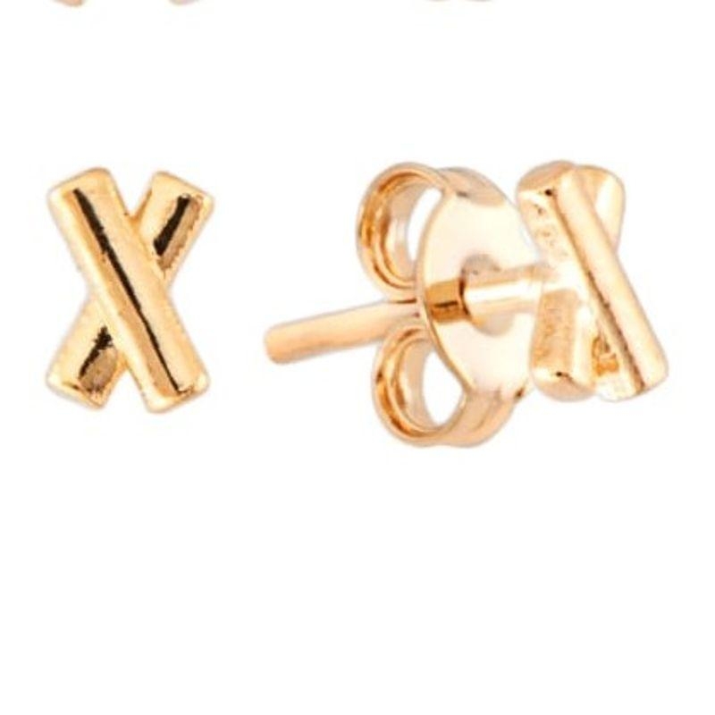 Brinco X Pequeno Pequeno Banho Ouro 18k Semijoia