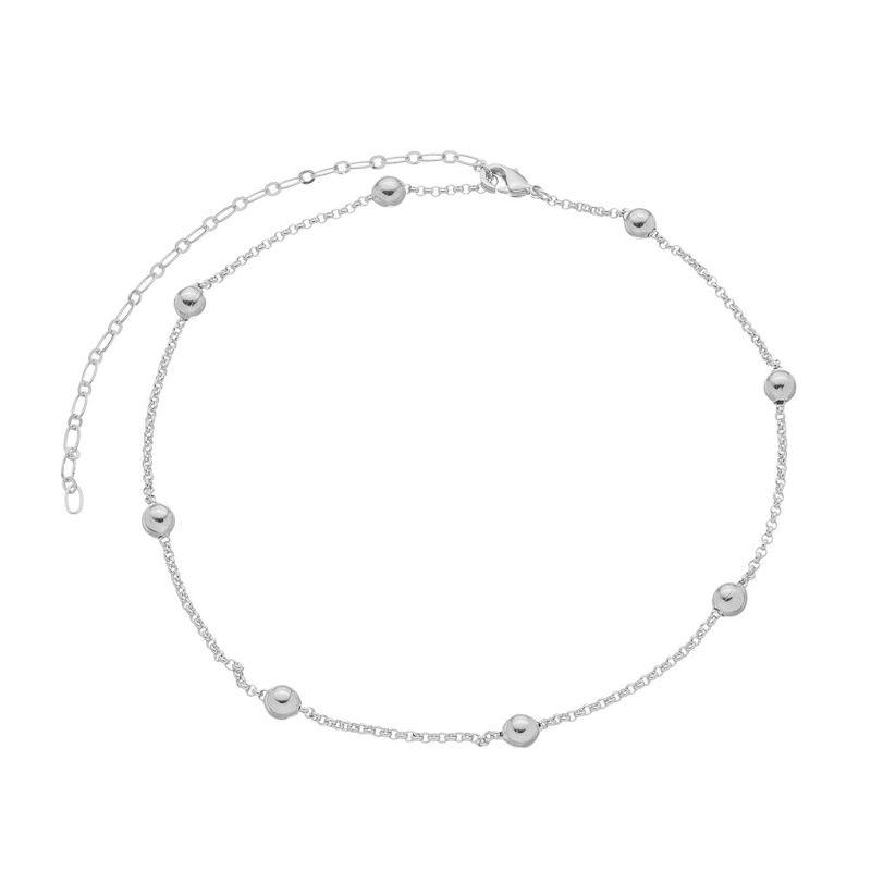 Colar Choker Bolas Alice Essencial 40CM Banhado Em Ródio