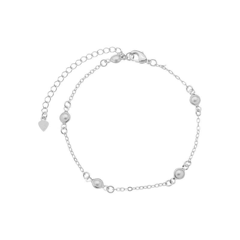 Pulseira Bolinha De Pérola Ana Banhado Em Ródio