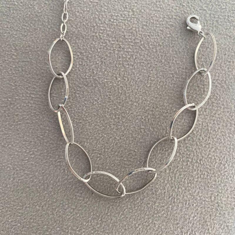 Pulseira Elos Lisos Essencial Banhado Em Ródio