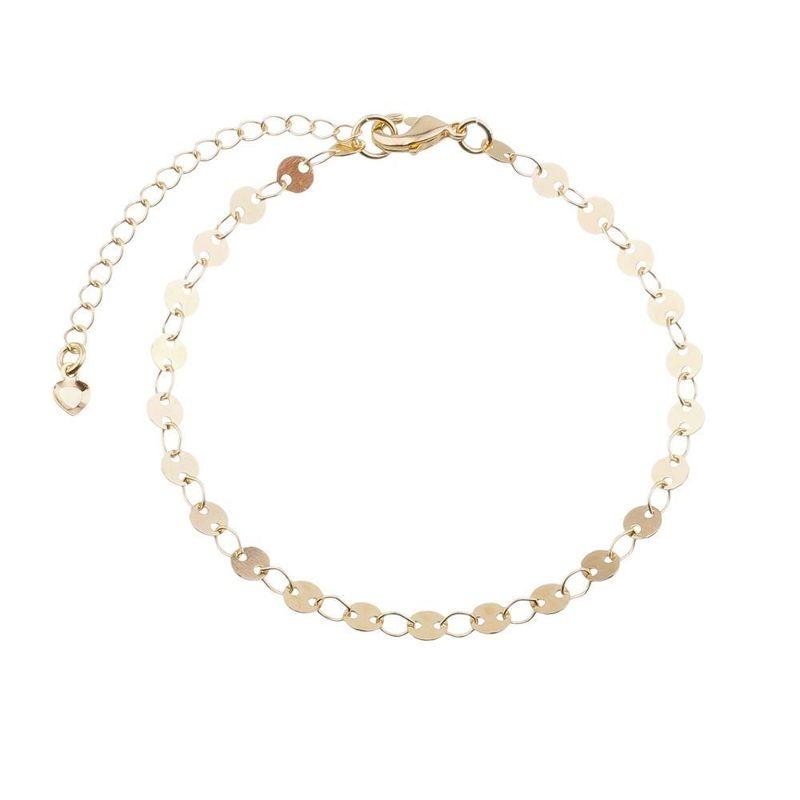 Pulseira Plaquinhas Redondas Essencial Banhado Em Ouro