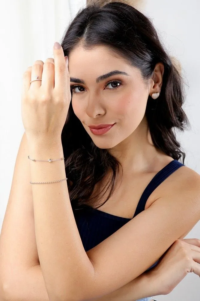 Brinco Coração Cravejado Angélica Banho Ouro 18k Semijoia