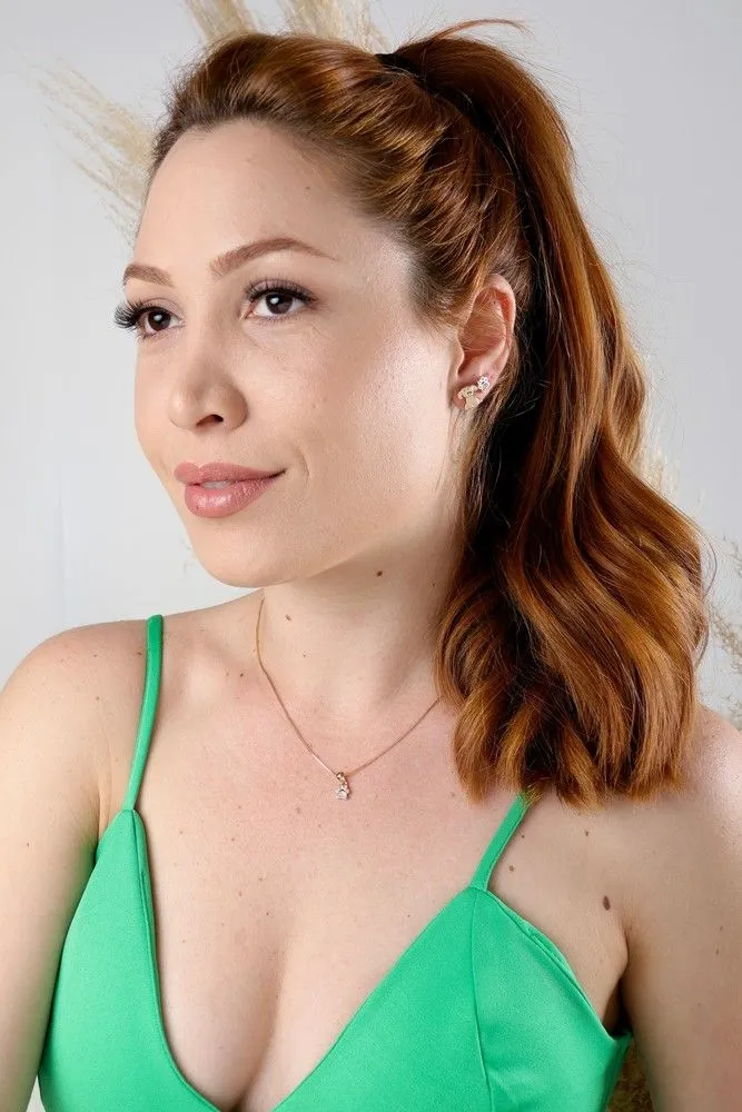 Brinco Patinha Cravejada Banho Ouro 18k Semijoia
