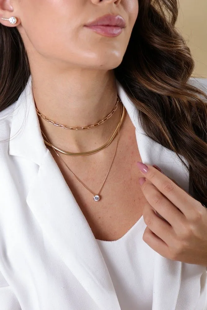 Colar Choker Elos Compridos Essencial 40CM Banhado Em Ouro