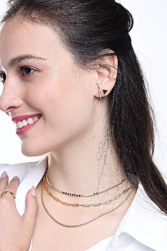 Colar Choker Elos Redondos Médio Essencial 256834CM Banhado Em Ouro