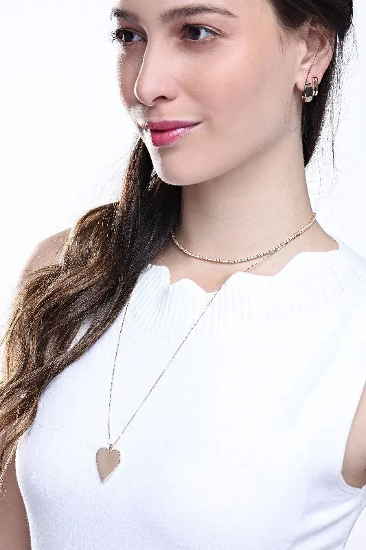 Colar Choker Riviera Cristal Essencial 40CM Banhado Em Ouro