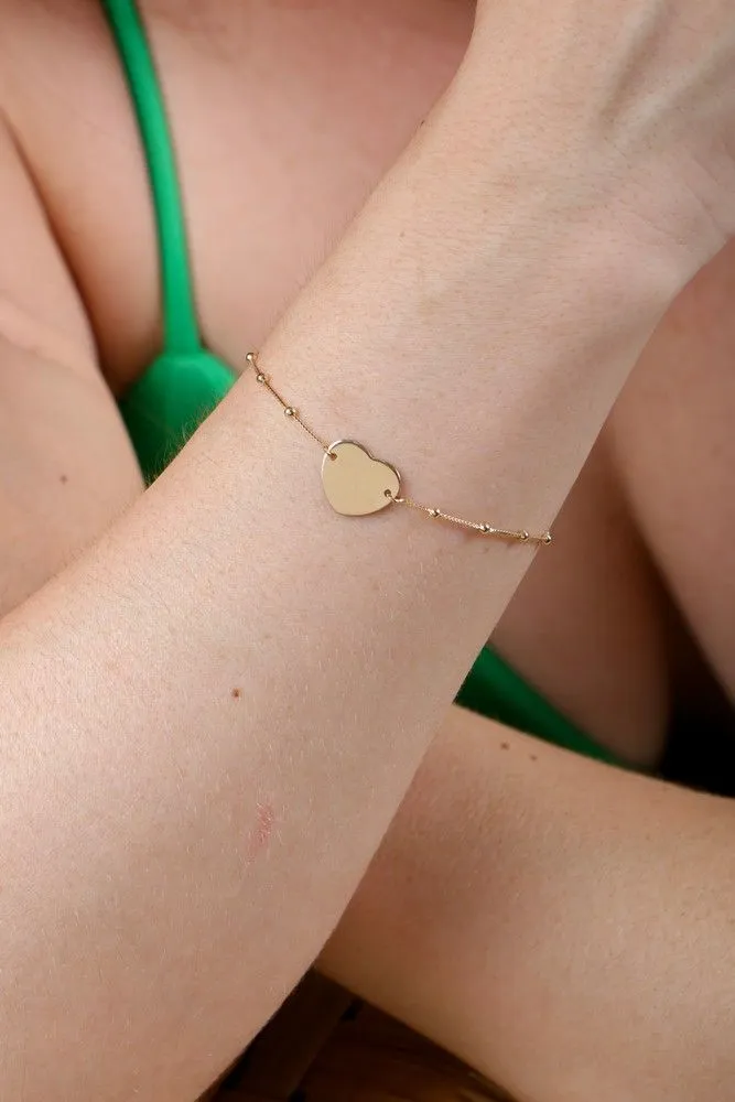Pulseira Coração Luiza Essencial Banhado Em Ródio