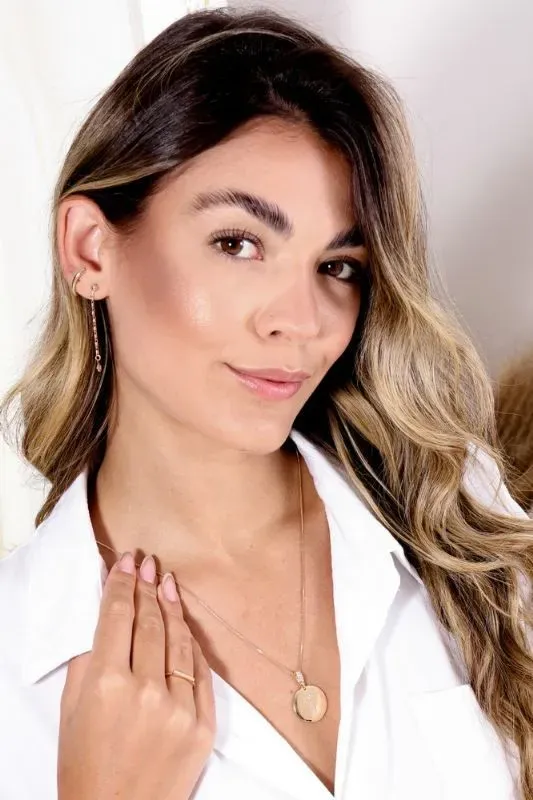 Brinco Bola com Malha e Zirconia Banho Ouro 18k Semijoia