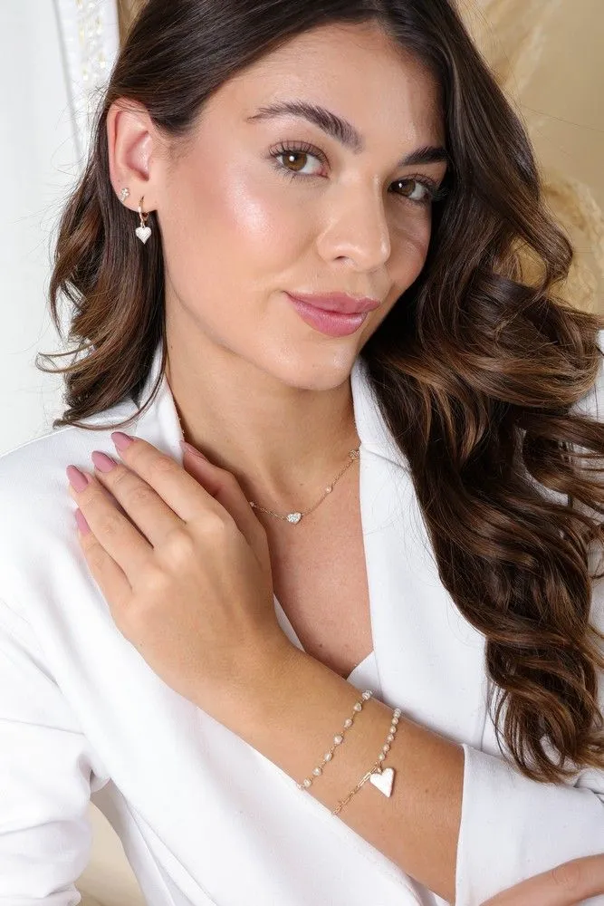 Colar Choker De Corações Cravejados E Perolas Essencial 292115CM
