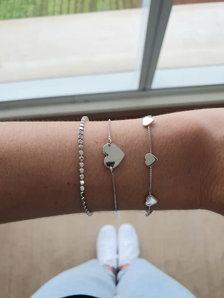 Pulseira Elos De Bolinhas Essencial Banhado Em Ródio