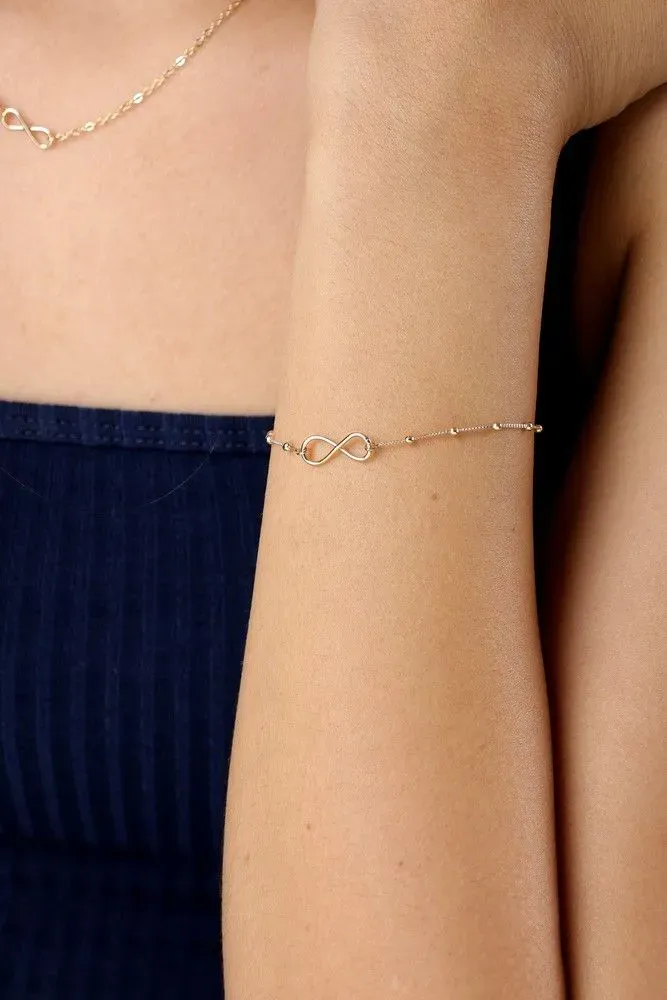 Pulseira Infinito Silva Essencial Banhado Em Ródio