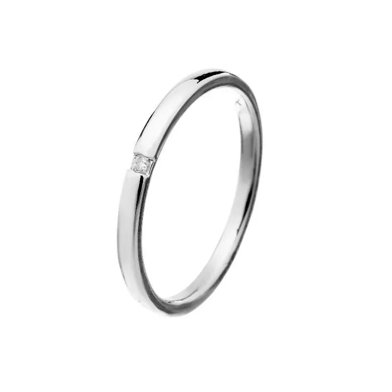 Anel Aliança Com Um Zircônia Ouro Banhado Em Ouro 18k