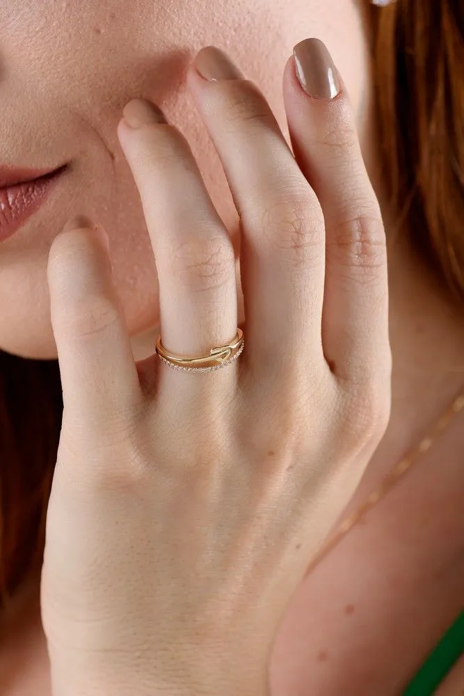 Anel Bruna Essencial Banhado Em Ouro 18k
