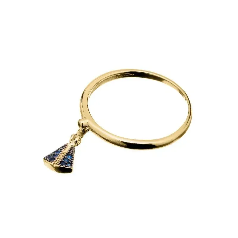Anel Cravejado Com Nossa Senhora Pendurada Ouro Banhado Em Ouro 18k