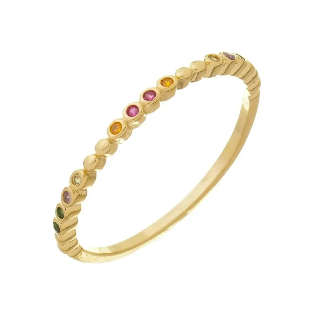 Anel Cravejado Essencial Banhado Em Ouro 18k