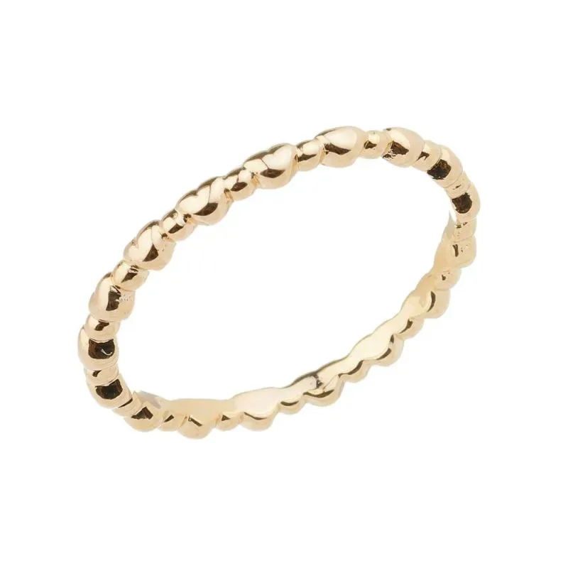 Anel Mini Corações Lado Lado Essencial Banhado Em Ouro 18k