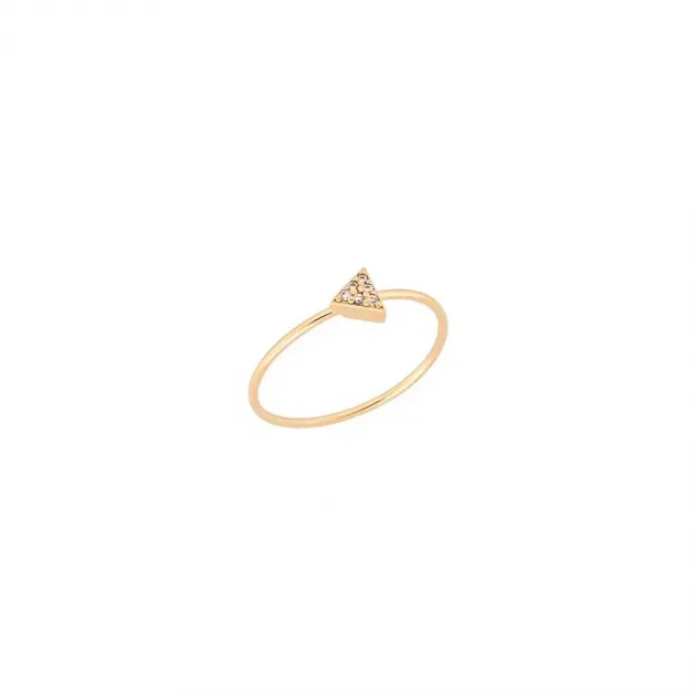 Anel Triângulo Cravejado Ouro Banhado Em Ouro 18k