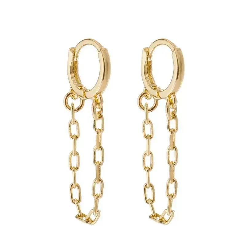 Brinco Argola Correntinha Banho Ouro 18k Semijoia