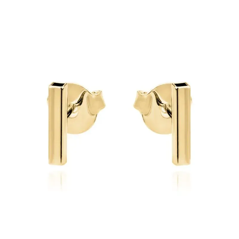 Brinco Bastão Liso Pequeno Pequeno Banho Ouro 18k Semijoia