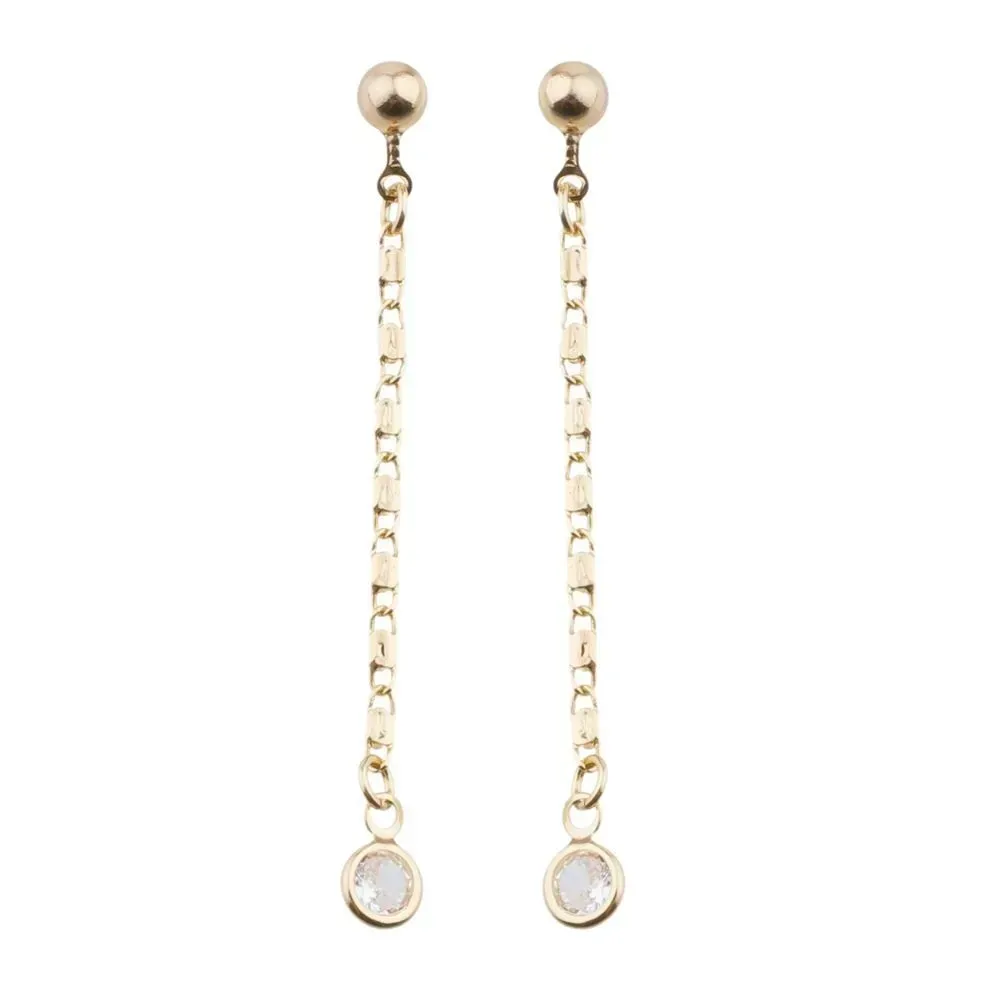 Brinco Bola com Malha e Zirconia Banho Ouro 18k Semijoia