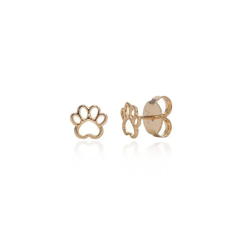 Brinco Patinha de Cachorro Banho Ouro 18k Semijoia