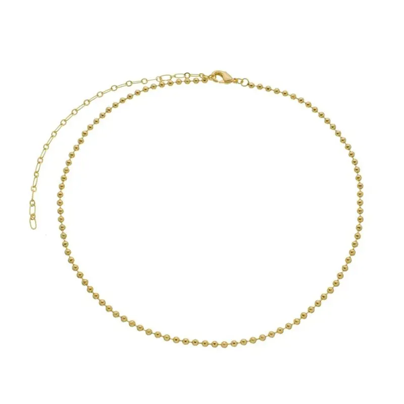 Colar Choker Bolinhas Nathany Essencial 40CM Banhado Em Ouro