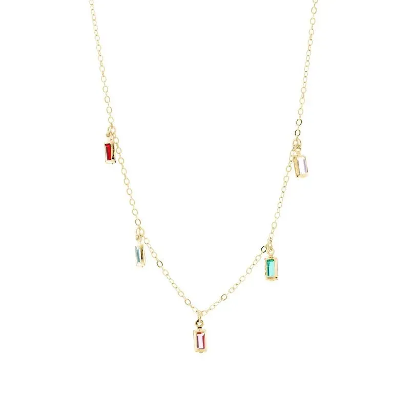 Colar Choker Colorida Essencial 271615CM Banhado Em Ouro