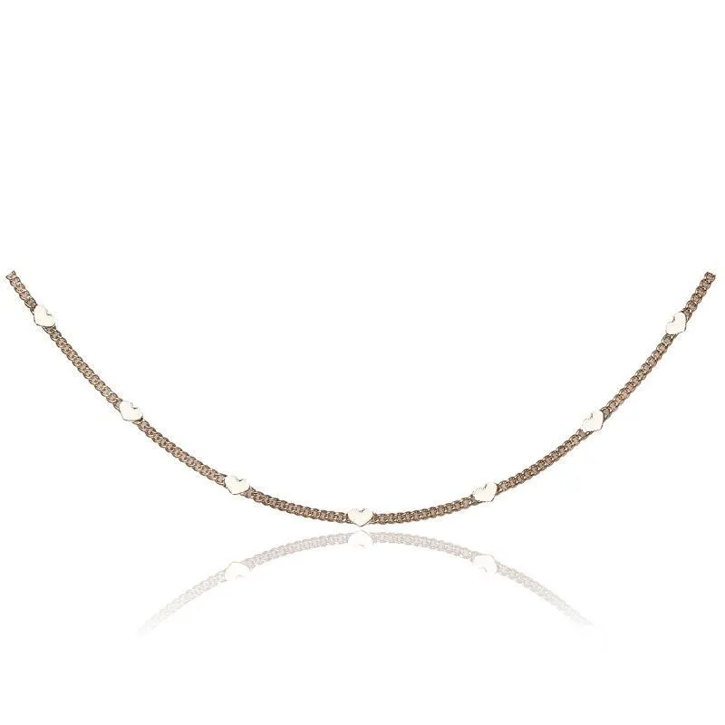 Colar Choker Mini Corações Delicada Best Seller 35CM Banhado Em Ouro