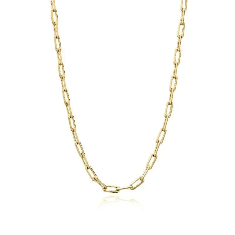 Colar Choker Elos Compridos Essencial 40CM Banhado Em Ouro