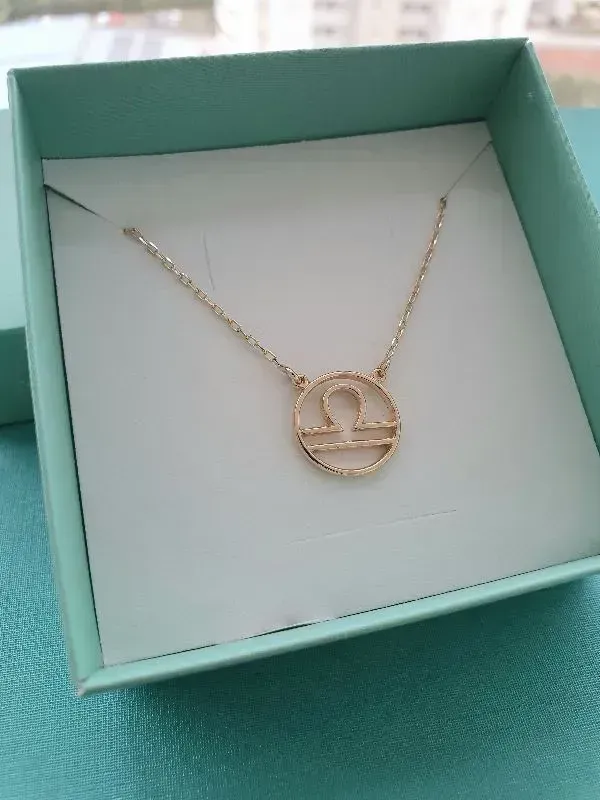 Colar De Signo Libra Essencial 256230CM Banhado Em Ouro