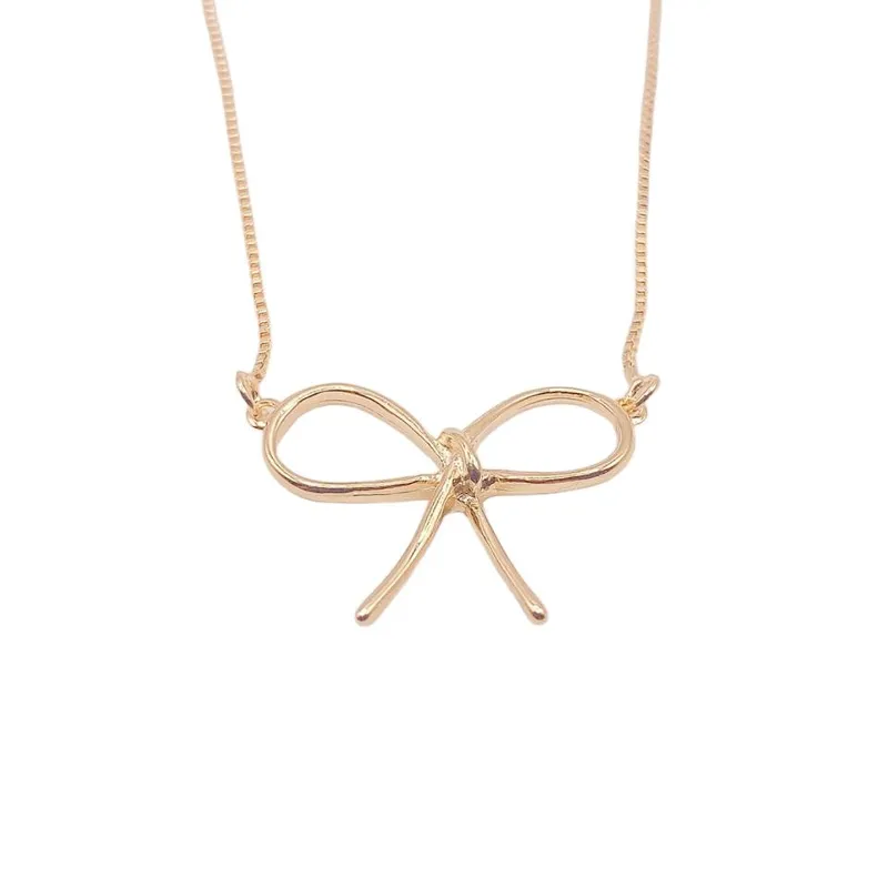 Colar Laço Nina 45+ Essencial 45CM Banhado Em Ouro