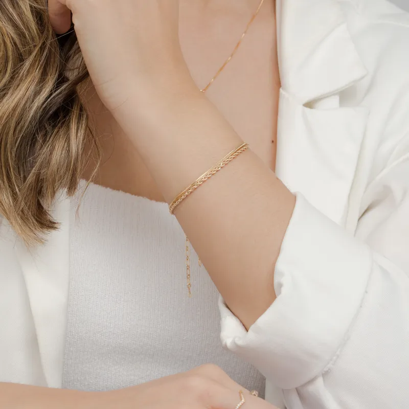 Pulseira Fina Nina Essencial Banhado Em Ouro