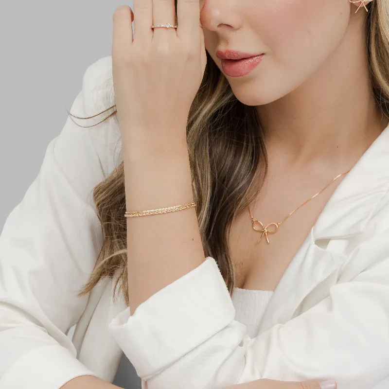 Pulseira Fina Nina Essencial Banhado Em Ouro