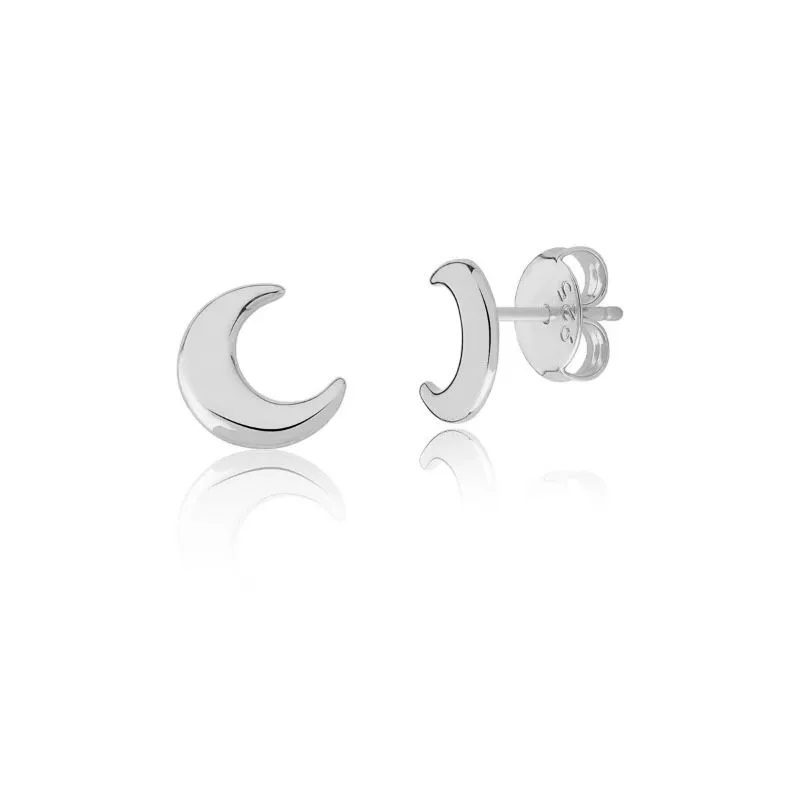 Brinco Lua Lisa Pequeno Pequeno Banho Ouro 18k Semijoia
