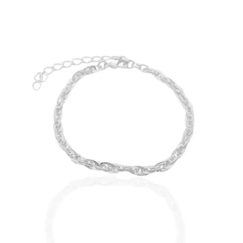Pulseira Elos Duplos Amy Banhado Em Ouro