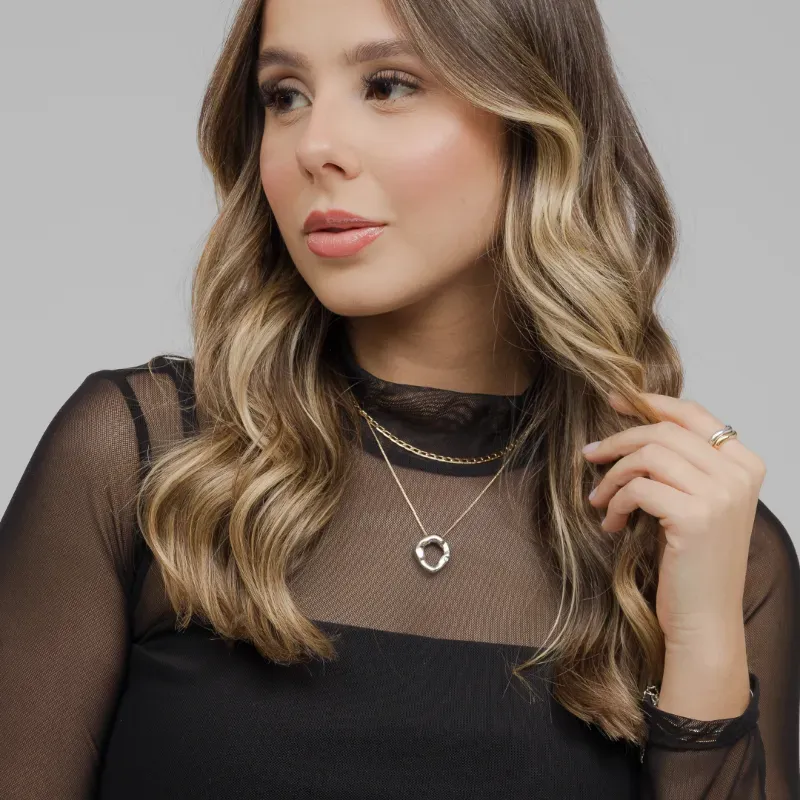Anel Ondular Mia Banhado Em Ouro 18k