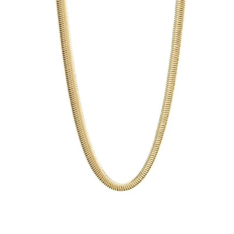 Colar Choker Malha Grossa Essencial 35CM Banhado Em Ouro