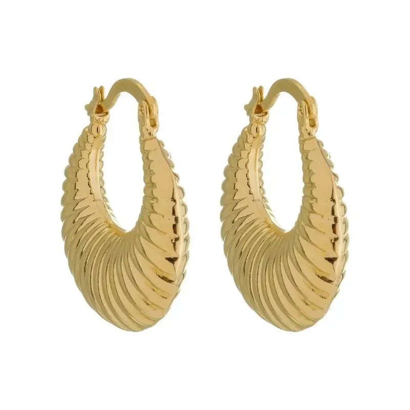 Brinco Argola Croissant Banho Ouro 18k Semijoia