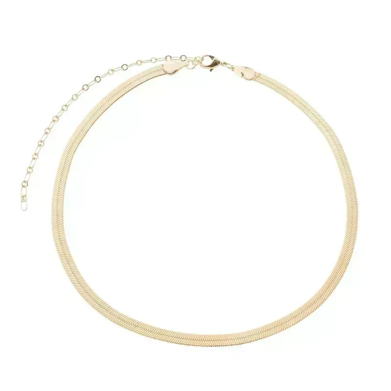 Colar Choker De Fita Essencial 30CM Banhado Em Ouro