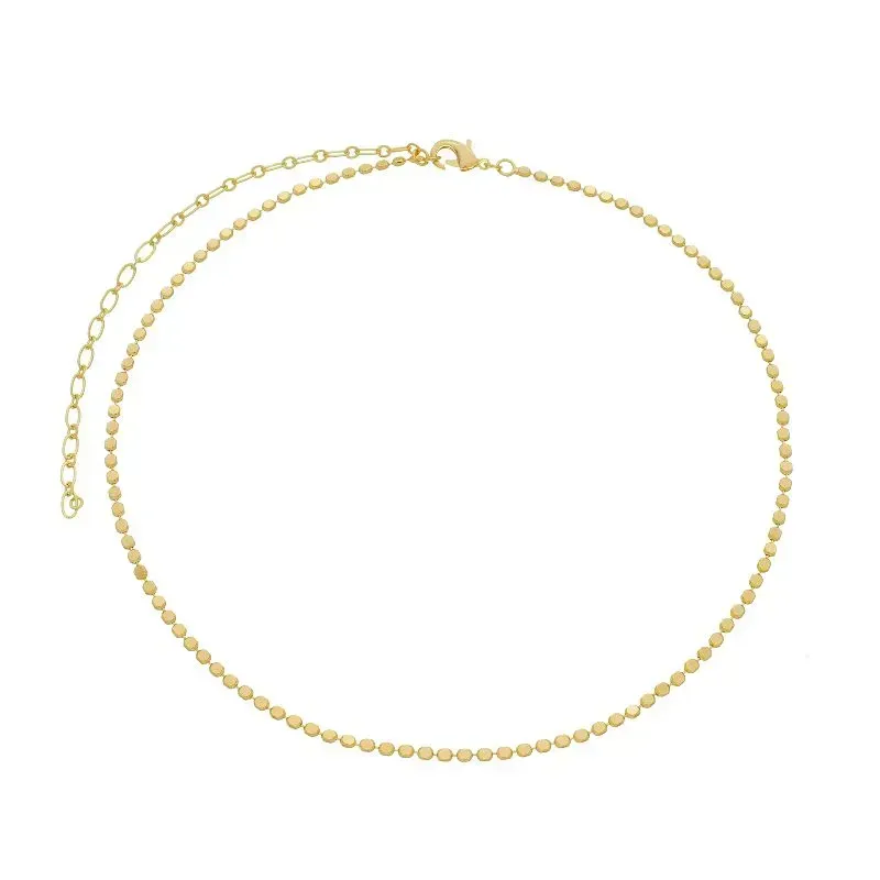Colar Choker Elos Redondos Médio Essencial 256834CM Banhado Em Ouro