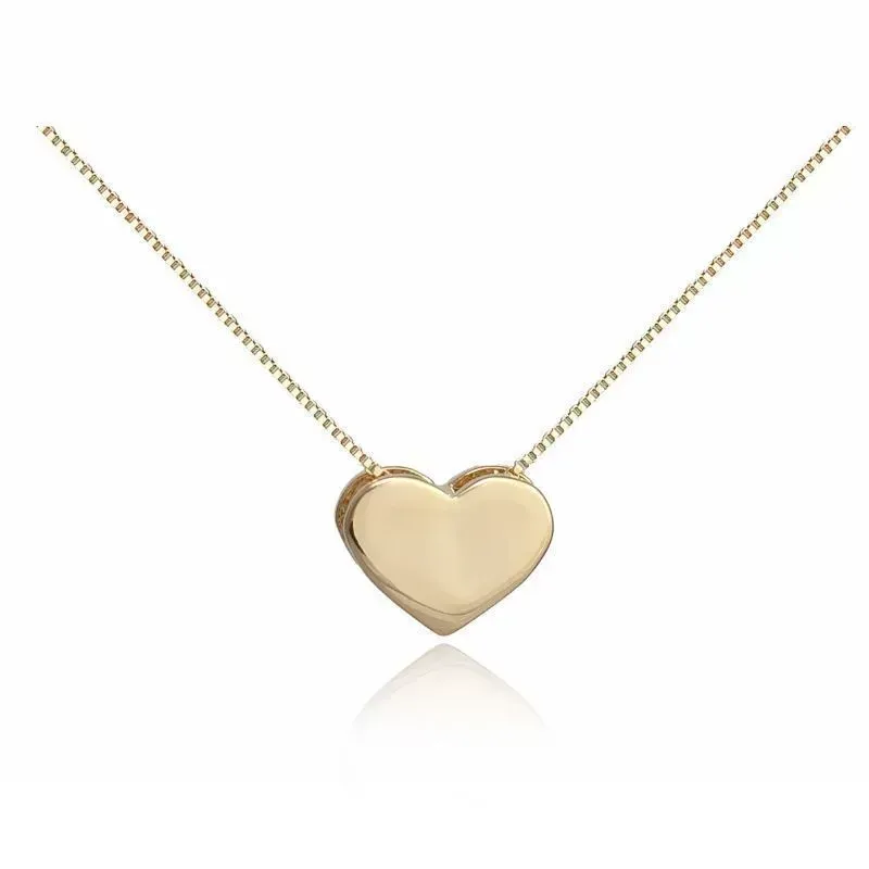 Colar Com Coração Liso Pequeno Essencial 223751CM Banhado Em Ouro