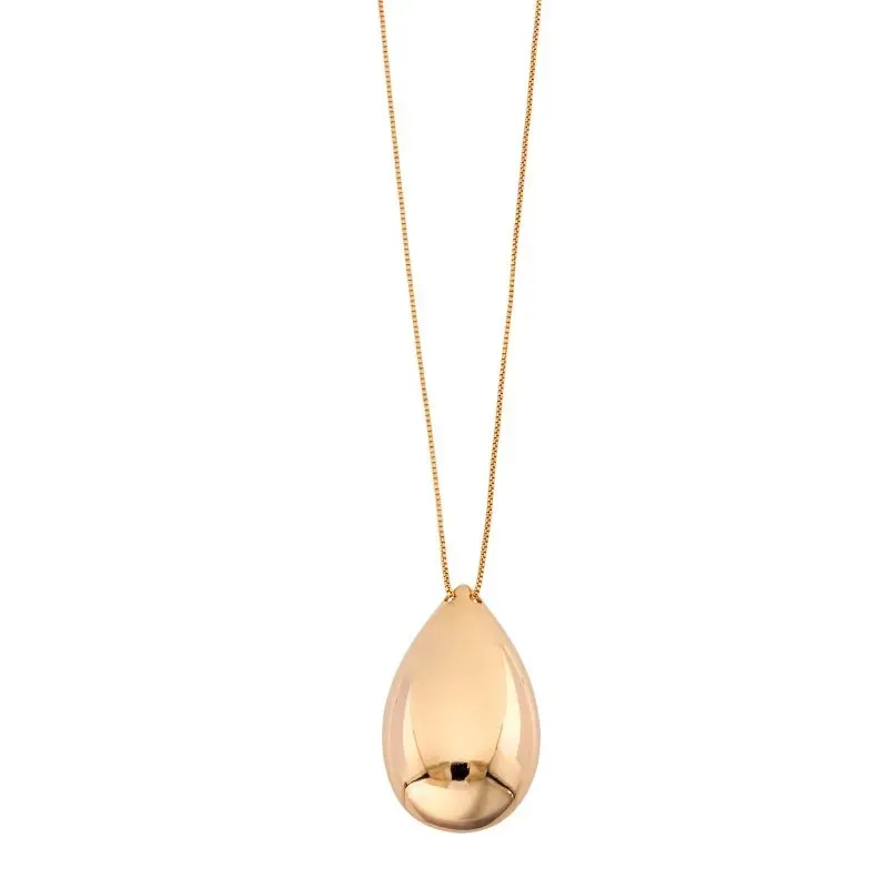 Colar Gota Gde Helen Essencial 70CM Banhado Em Ouro