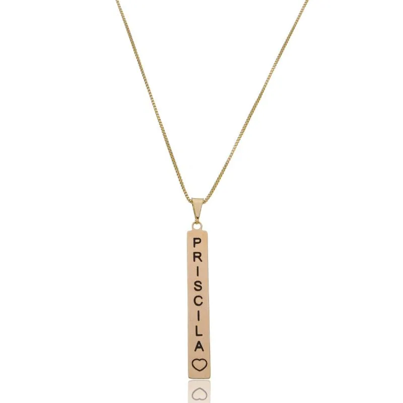 COLAR DE NOME VERTICAL - PERSONALIZADO