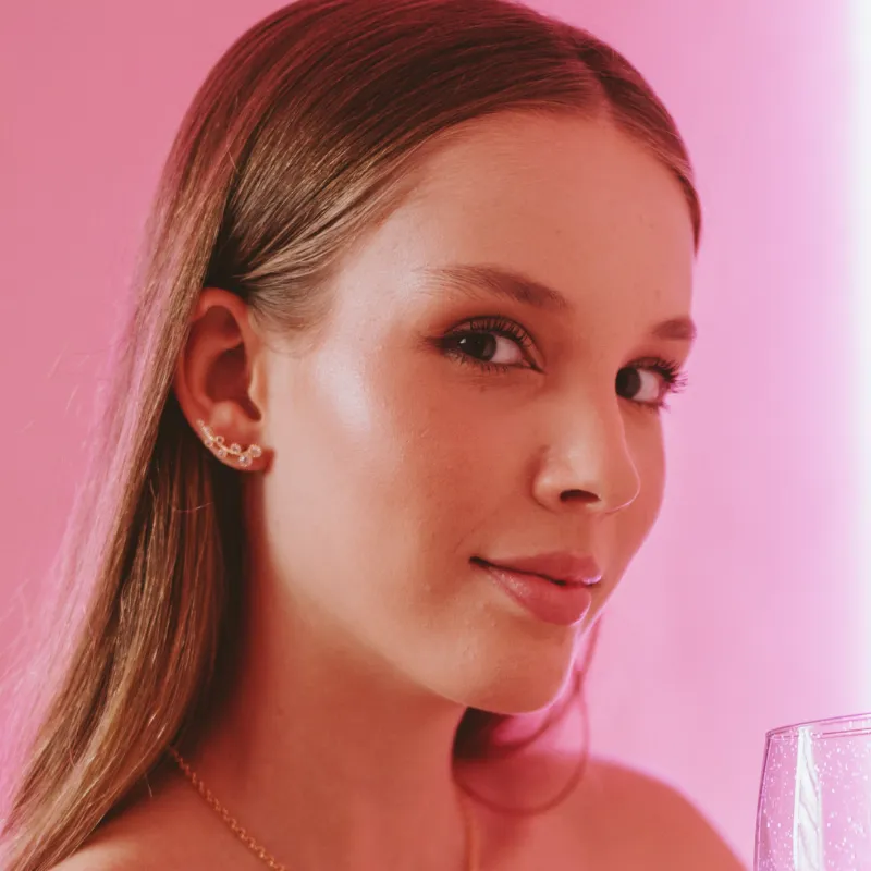 Brinco Earcuff Folhas Banho Ouro 18k Semijoia